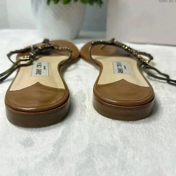 Jimmy Choo SZ 9 Brown tiger eye sandals - Picture 6 of 9